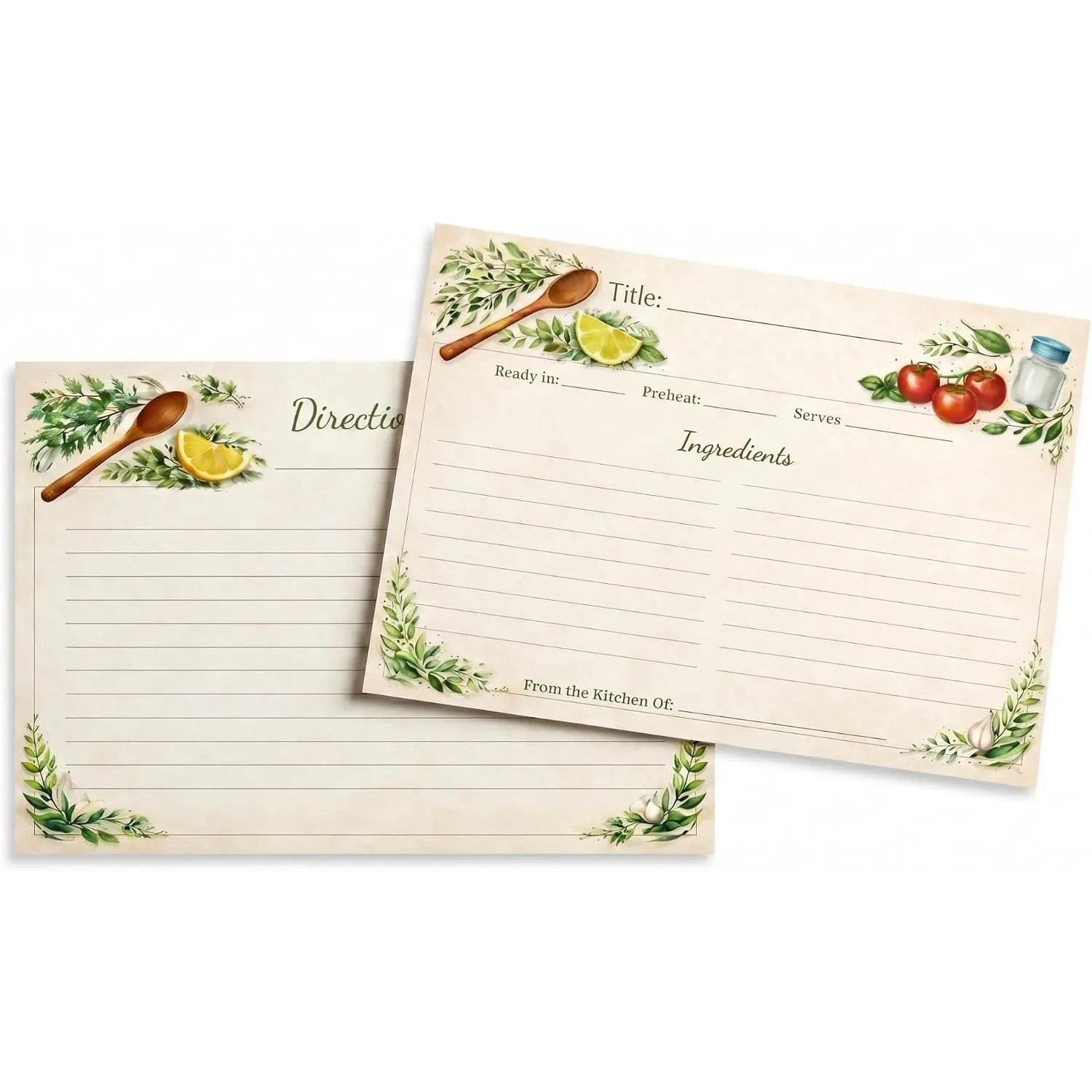 50 Pack Recipe Cards Premium 4"x6" heavy cardstock Double sided perfect for recipe boxes binders Bridal showers and Generational Memory Keeping Wont smear