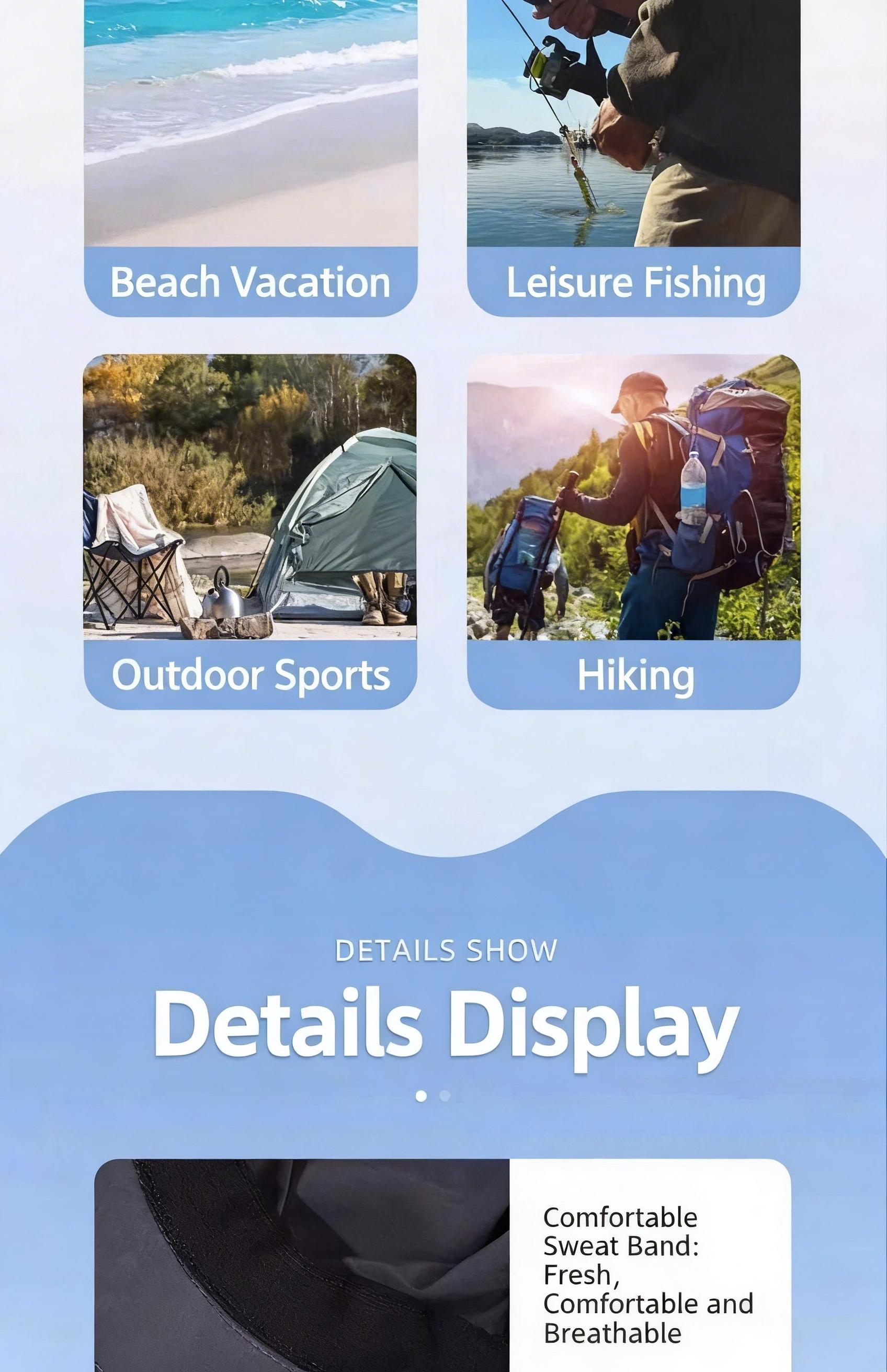 Quick-Dry Men’s Waterproof Fishing Hat – UV Protection Wide Brim Bucket Hat with Detachable Neck Protection and Face Cover for All Your Outdoor Activities this Summer