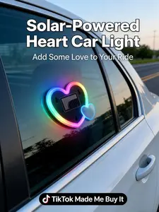 Heart-Shaped Car LED , Solar & USB Rechargeable Auto Ambient  with  Sensor, 8 Color Modes, Convenient Suction Cup for Windshield Decoration, Romantic Gift for Her/Him suv atv utv flash side marker watermelon Bright White Backup Light Bulbs