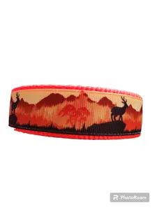 Heavy Duty Sunset Forest Orange Super Heavy Nylon Dog Collar LG, XL, Leash