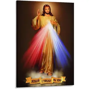 Merciful Jesus Prayer for Divine Mercy Canvas Art Poster And Wall Art Picture Colorful Decor Room Gifts Ornaments Decoration Print Artistic