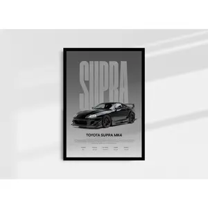 Supra MK4 Poster | JDM Car Wall Art, Product without frame