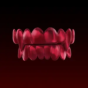 GBT Red Color Way Deep Cut Polished Custom Solid Grillz