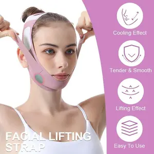 Small Face Lifting Tightening Mask, Ice Silk Fabric, Breathable Skin-Friendly, Lightweight Non-Irritating, Physical Lifts Jawline, Improves Double Chin