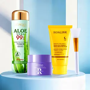 3-Step Glass Skin Care Kits, Daily Skincare Routine with Moisturizing Toner, Retinol Anti-Wrinkle Cream and Brightening Peel-off mask  | Skincare set