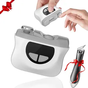 Portable Electric Nail Clipper - 3-in-1 Automatic Cutting & Buffing + Nail Clipping Collection, Featuring Three-Speed Adjustment And LED Lighting, Suitable For Youth, Adults, And Seniors, Includes Diagonal Nail Clipper Attachment