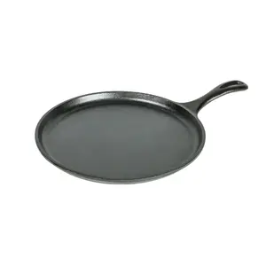 Cast Iron 10.5 Seasoned Round Griddle L9OG3 - Versatile Cookware for Various Cooking Needs - Pans Traditional Bake