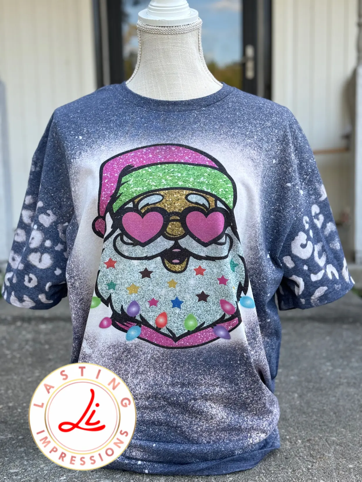 SANTA CHRISTMAS BLEACHED TSHIRT