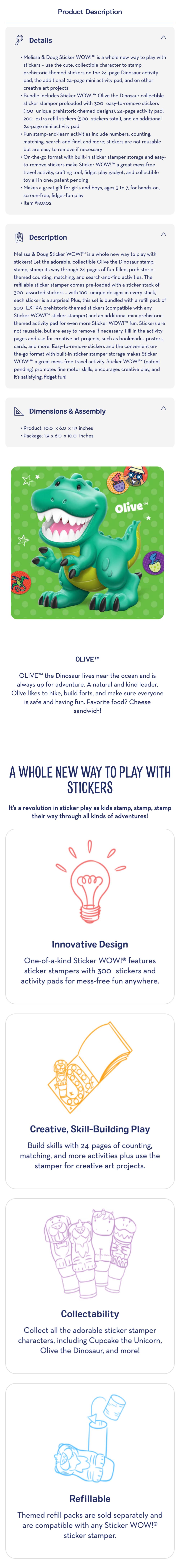 Sticker WOW!™ Dinosaur Bundle: Activity Pad & Sticker Stamper + Mini Activity Pad and 200 Refill Stickers