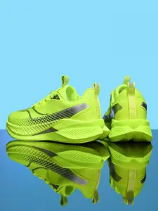 1 Pair Unisex Fluorescent Fashion Running Shoes | Street Cool Style | High-Saturation Fluorescent Color + 3D Printed Lines + Full Non-Slip Outsole | Streetwear / Night Runs / Training Check-Ins, Eye-Catching Personality Trendy Sneakers