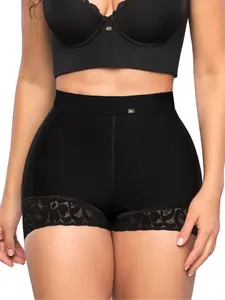 Stagmi Women's Ultrainvisible Lace Cachetero Boyshort Panty SMI04027 - Tummy Control, Compression, Vitamin E-Infused Fitted Shapewear for Everyday Wear, Fabric