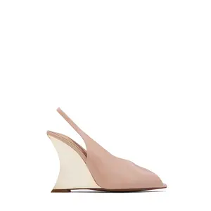 Molly Peep Toe Wedges - Nude