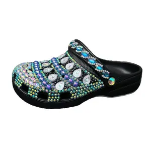 Original Heavy-Duty Full Rhinestone Clogs - Beach Vacation Slide Sandals