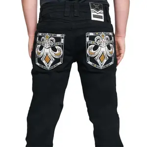 ARYA JEANS- BLACK STYLE 08 QUALITY WESTERN JEANS Fitted Mid Waist All Seasons 100% Cotton Spandex Below the Ankle Plain Design
