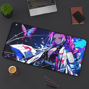 [New Anime Gear - Sale Up To 35%] Demon Slayer Anime Desk Mat, Japanese Manga Extended Mouse Pad, Gaming Desk Setup Accessory, Anime Workspace Decor