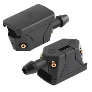 Caurfa 2 PCS Universal Front Windshield Washer Nozzles, 4 Holes Car Windshield Washer Nozzle Wiper Spray Kit Suitable for cars, SUVs, trucks, and so on, Auto Left Right Windshield Washer Squirter Nozzle Replacement