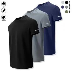 Men's 3pcs Quick-Dry Sport T-Shirts - Loose-Fit, Breathable Round Neck Short Sleeve Activewear for Summer Gym Training