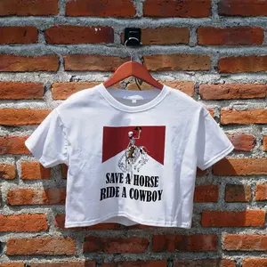 Save A Horse Ride A Cowboy Crop Top, Crop Tee, Cowgirl, Women's Crop Top, Western Shirt, Gift for Her, Y2K Crop Tee, Crop Shirt