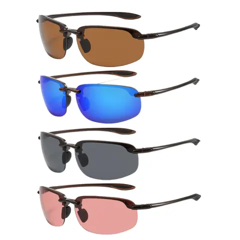 3-Pack Rimless Polarized Sunglasses Ultralight PC Polycarbonate UV400 UV-Protection Lenses, Fashion Eyewear Accessories for Cycling, Driving,summervibes