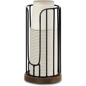 Heightened Rural Style Bathroom Cup Dispenser, Small Disposable Paper Cup Holder, 3oz Disposable Mouthwash Cup Storage Rack, Iron Bathroom