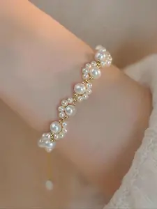 Elegant Faux Pearl Cat Paw Bracelet for Women, High-End Design Fashion Accessory, Versatile and Stylish Jewelry Gift Idea, Pretty Bracelet, Pearls Beaded