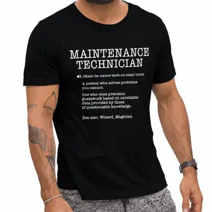 Maintenance Technician Repair Worker Handyman T-Shirt, 100% Cotton Soft Breathable Crewneck Tee, Tools Graphic Print, Unisex Casual Workwear Gift for Men Women, Machine Washable Round Neck Shirt