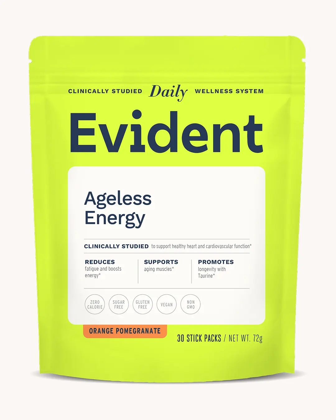 Evident | Boost Energy & Beat Fatigue Fast! Evident Daily Wellness Stick Packs with CoQ10, B Vitamins & Taurine – Convenient, Portable, Effective