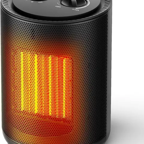 XBEAUTY Compact Corded 1500W Power Indoor Portable Table Heater, Adjustable Heating Thermostat, 2 Heat Settings, Fan Mode, Flame-Retardant Material, Tip-Over & Overheat Protection