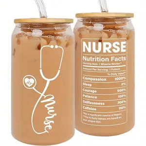 Lady Nurse Gift Set, Nurse Thank You Gift, Nurse Valentine Gift, Nurse Graduation Gift, 16 Oz Coffee Cup, Insulated Straw Cup, Perfect Nurse Appreciation Gift