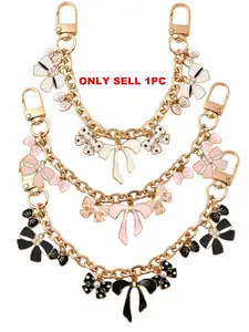 Bow Bag, Fashion Chain Strap, Chain Purse Handbag Charms with Enamel Bowknot Charms Bow Purse Strap Bag Extension Replacement Keychain Accessories for Handbags Shoulder Tote Crossbody
