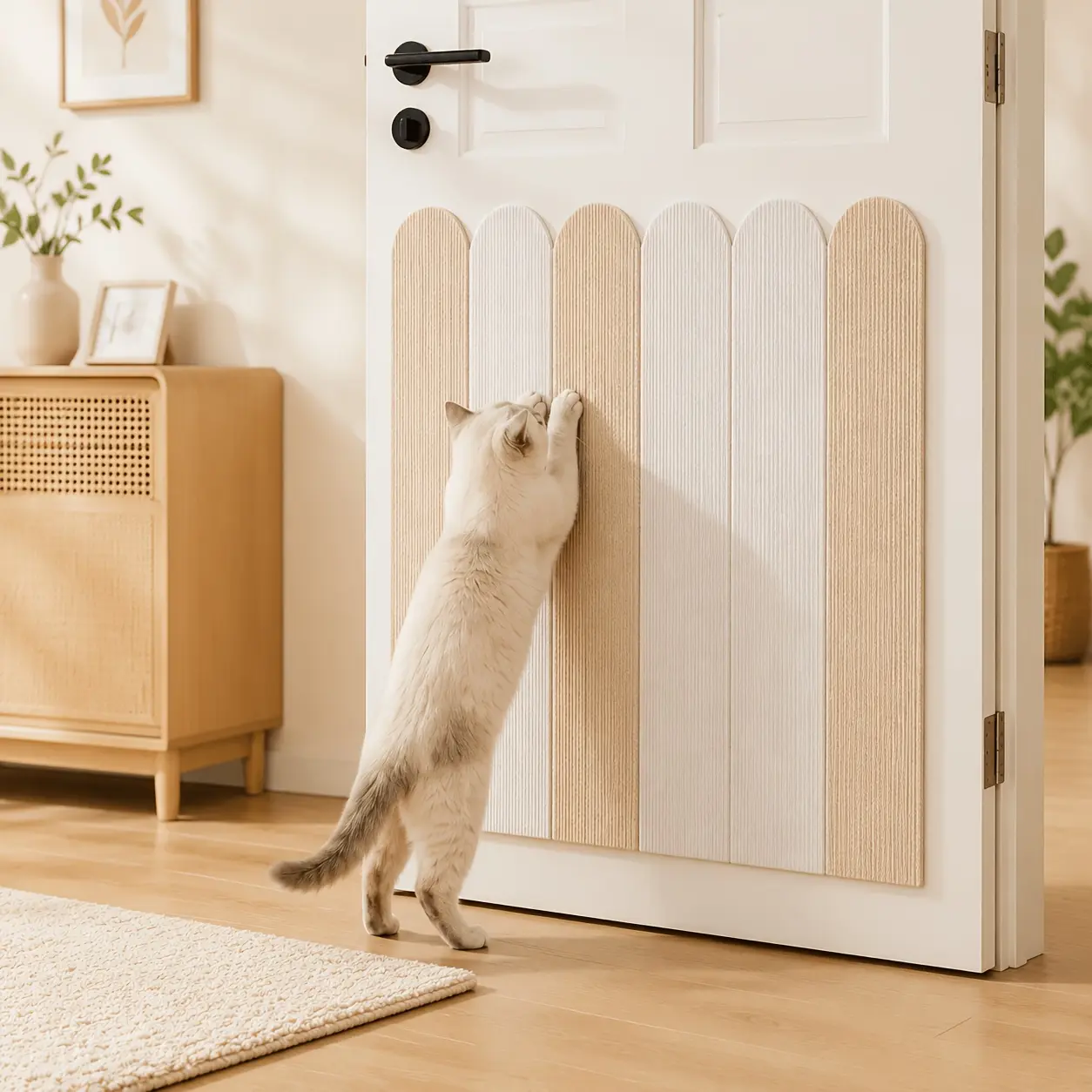 3pcs Self-adhesive Cat Scratching Boards, Vertical Wall Stickers, Wear-resistant, No Crumbs, Does Not Hurt Claws, Wall Protector Pad, Anti-scratch, Can Be Cut, Protective Film for Furniture, Sofa, Doors, and Walls, Multiple Colors Available
