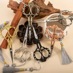 Vintage Tailor Scissors, 1 Count Sharp Thread Scissors without Tassel Decoration, Stainless Steel Nose and Beard Trimmer, Handicrafts, Artworks, Needlework