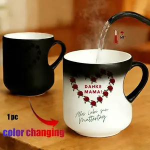 Magic Color Changing Mug, Heart Design, Thermosensitive Ceramic, 11 Oz/330 Ml, Perfect Gift for Mother's Day, Friends, Lovers, Father