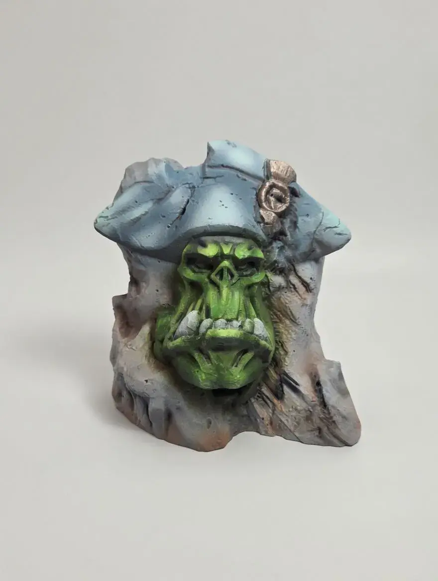 Painted Orc Bust by Txarli Factory | 3D Printed Fantasy Terrain