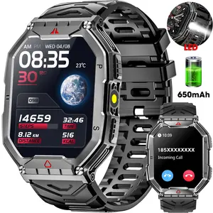Smart Watch for Men,2.1" Ultra Large HD AMOLED Display,   Make/Answer Call Military Smart Watches for Men Digital Mens Watches Running Waterproof Voice Assistant,Smartwatch Compatible for Android and iOS Wearable Smartphone