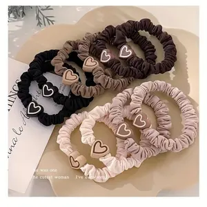 Cute Heart-Shaped Hair Tie Set, Fun Dopamine Design for Girls, Fashionable Daily Use Hair Accessories, Durable Ponytail Clips, Scrunchie