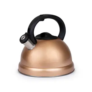 3 QT Stainless Steel Whistling Tea Kettle - Copper