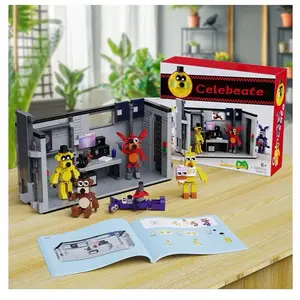 Five Nights Security Room Building Set,Fazbear Fredy Monster Action Figures Building Kit Toys for 6+(545PCS)