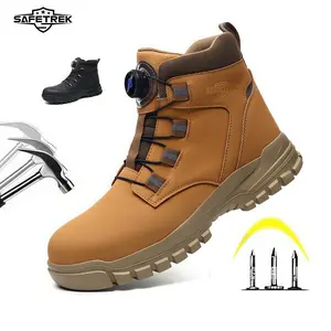 Safety Boots Men Women Lightweight Waterproof Work Shoes with Steel Toe Cap Safety Shoes Non-Slip Work Boots