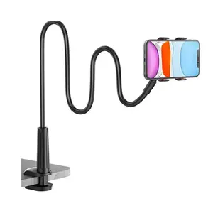 Adjustable Desktop Phone & Tablet Holder Mount, Rotatable Metal Cellphone Stand, Smartphone Holder for Bedroom Office Use, Back to School Accessories