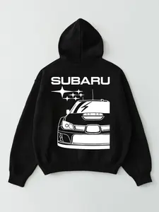 Subaru Impreza STI Vintage Black JDM Bold Graphic Legacy Classic Automotive Fan-Inspired Unisex Pullover Hoodie