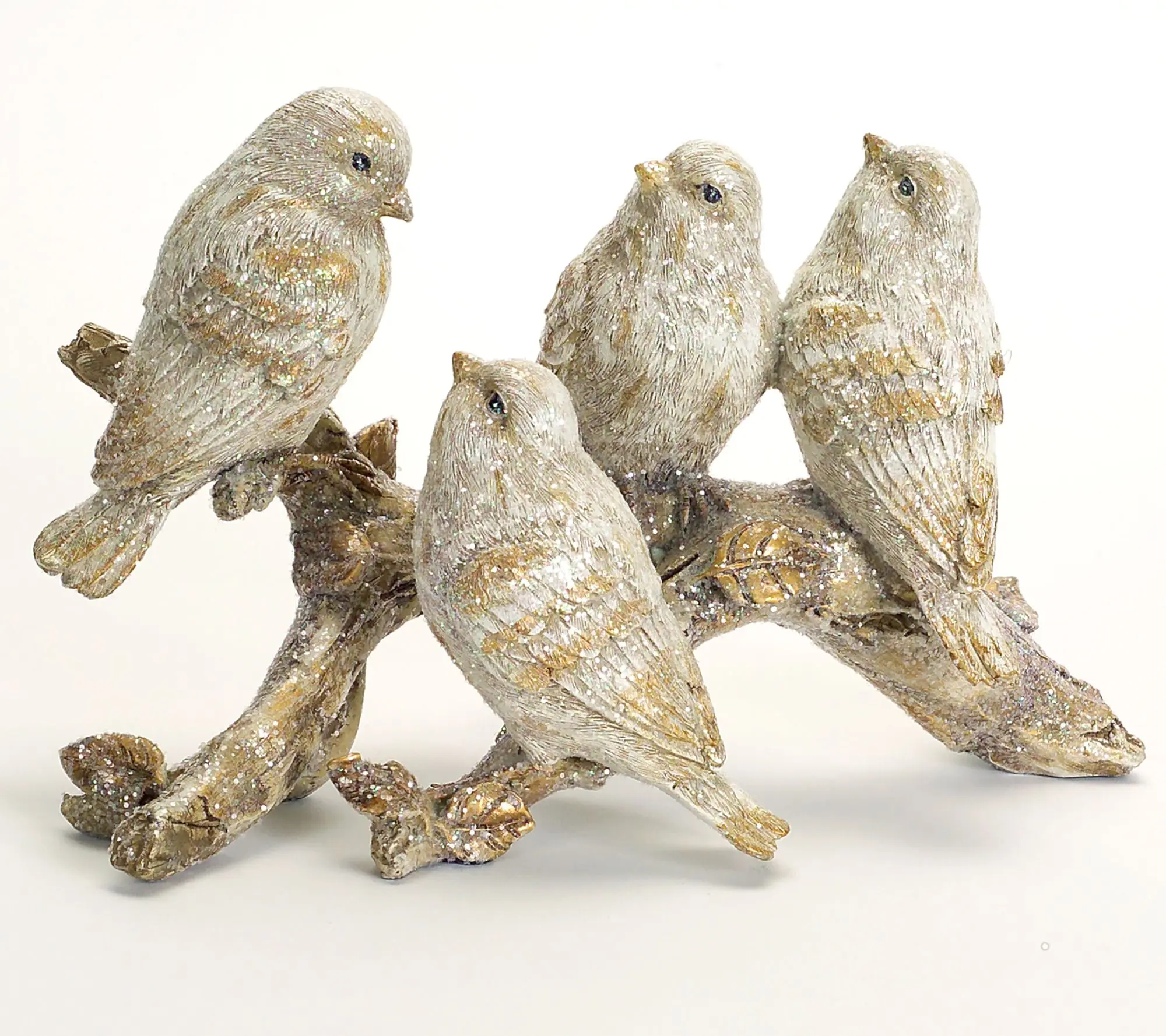 Melrose Gold Brushed Birds on a Branch Figurine  (Set of 2)