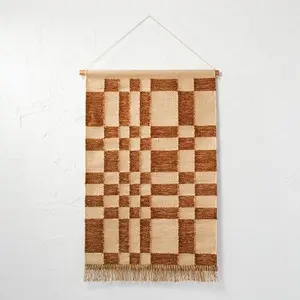 24" x 36" Hand Woven Jute/Polyester Wall Art with Wooden Dowel - Threshold