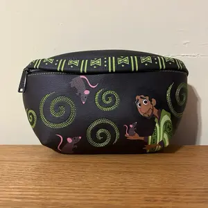 "We Don't Talk About Bruno" Belt Bag with Unique Design Featuring Bruno and Mice on Black Background