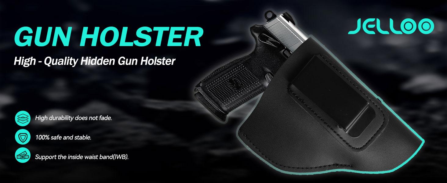 IWB Gun Holster Universal Right Hand Hunting Leather Pistol Holster Fit for Most J Frame Revolvers 38 Special Type Guns