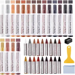 Markers Furniture Repair, 18 Colors Furniture Markers Touch Up and  Filler Sticks,  Scratch Repair Kit for Laminate Floor, Cabinet, Wooden Door,  Finish Stain
