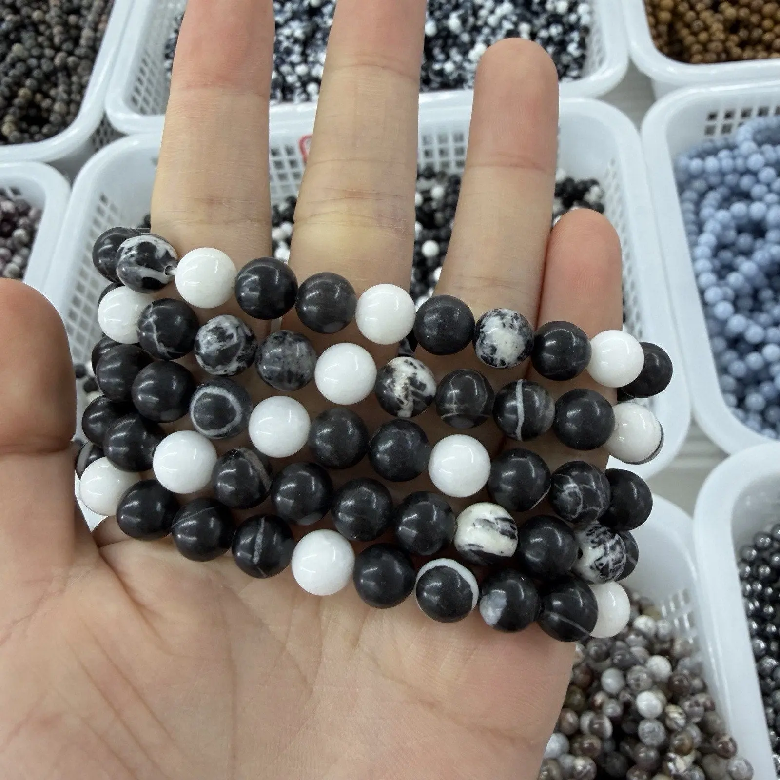 8MM Black zebra Bracelet