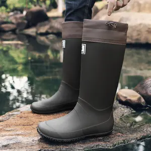Men’s Waterproof Non-Slip Long Rain Boots for Fishing, Farm & Work | Lightweight Rubber, Wear-Resistant Outsole, Summer Breathable Lining, Outdoor Hiking Commuter Boots – TikTok Trending , Waterproof Rain Boot