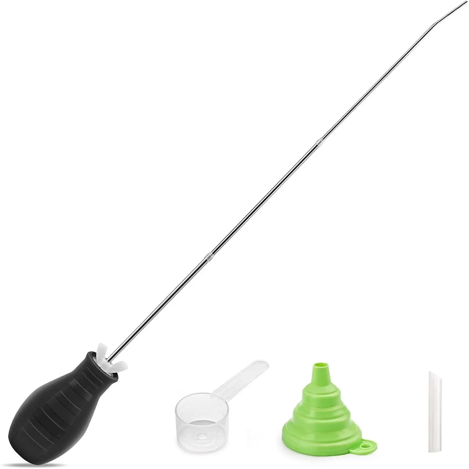 Diatomaceous Earth  Duster, Extendable Long Tubes from 5'' to 22'', Garden and Indoor, Large Bulb Handheld   Spreader Applicator, Puffer, Spray Bottle