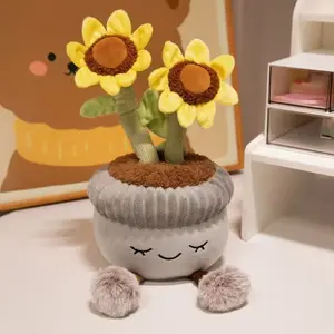 Cute Shy Expression Potted Plant Doll, Multicolor Cactus Rose Flower Pot, Indoor Balcony Decoration, Valentine's Day Gift